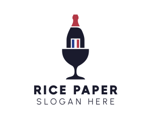 Wine Glass Bottle logo design