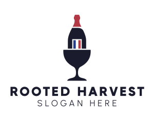 Wine Glass Bottle logo design