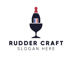 Wine Glass Bottle logo design