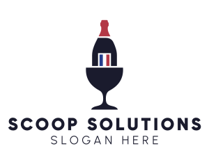 Wine Glass Bottle logo design