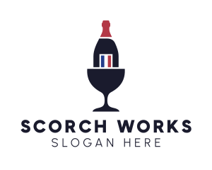 Wine Glass Bottle logo design