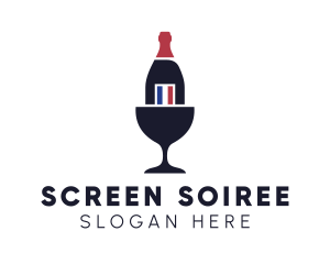 Wine Glass Bottle logo design