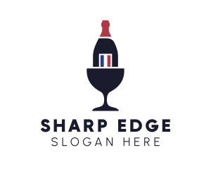 Wine Glass Bottle logo design