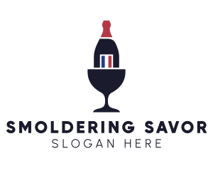 Wine Glass Bottle logo design