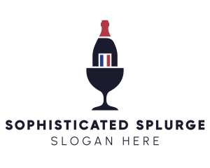 Wine Glass Bottle logo design