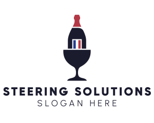 Wine Glass Bottle logo design