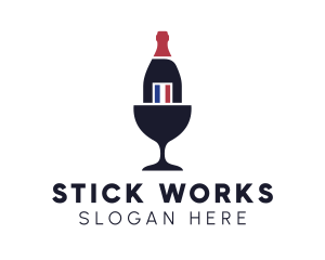 Wine Glass Bottle logo design