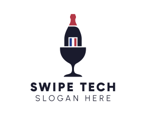 Wine Glass Bottle logo design