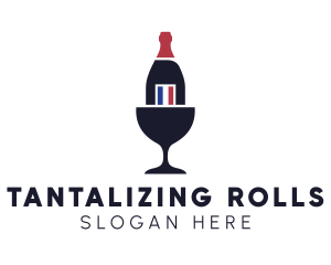 Wine Glass Bottle logo design