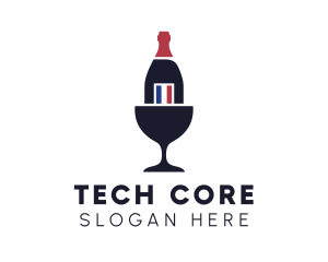 Wine Glass Bottle logo design