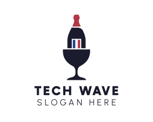 Wine Glass Bottle logo design