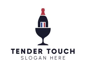 Wine Glass Bottle logo design