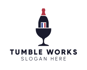 Wine Glass Bottle logo design