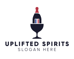 Wine Glass Bottle logo design