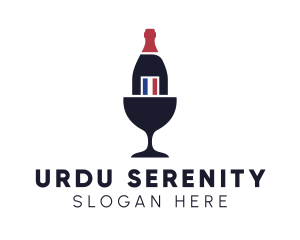 Wine Glass Bottle logo design