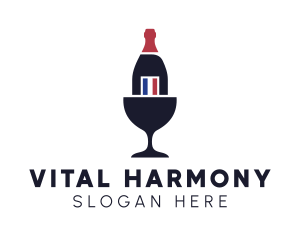 Wine Glass Bottle logo design