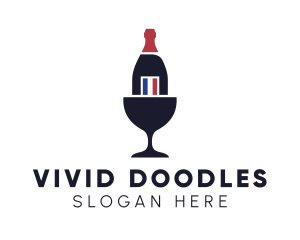 Wine Glass Bottle logo design