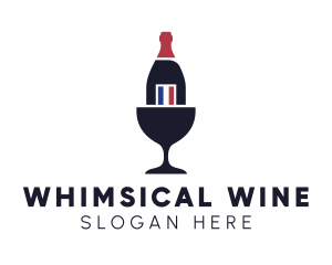 Wine Glass Bottle logo design