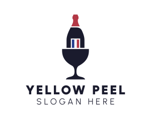 Wine Glass Bottle logo design