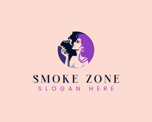 Cigarette Smoking Woman logo design