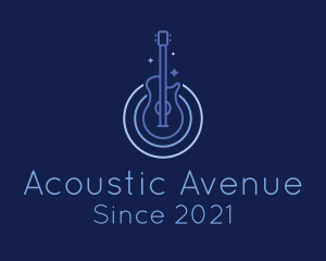 Blue Monoline Electric Guitar logo design