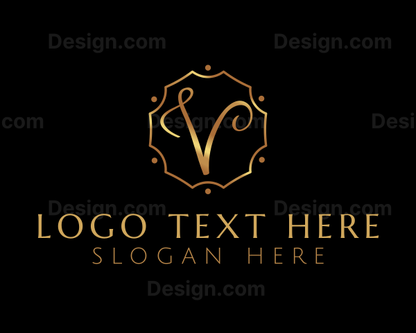 Beauty Elegant Salon Letter V Logo