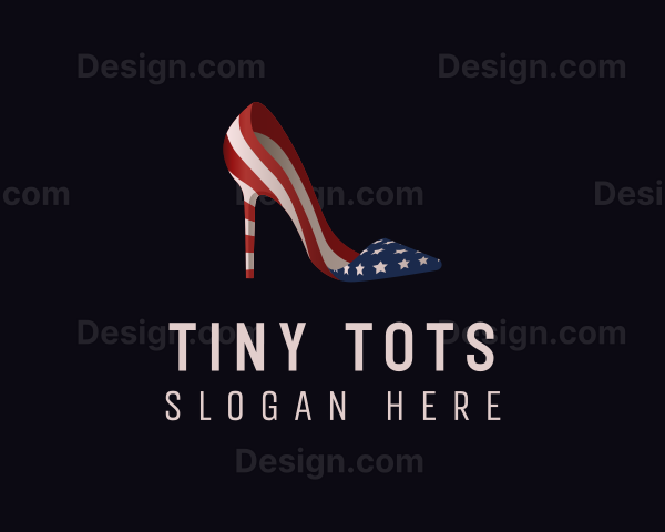 American Flag Stiletto Shoe Logo