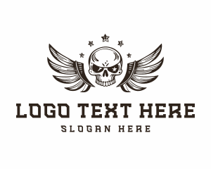 Skull Pirate Wings logo