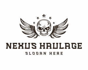 Skull Pirate Wings logo design