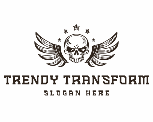 Skull Pirate Wings logo