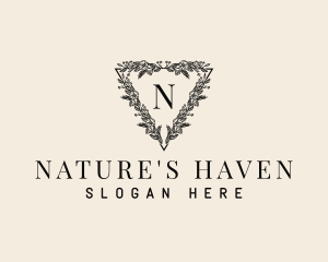 Natural Floral Wreath logo design