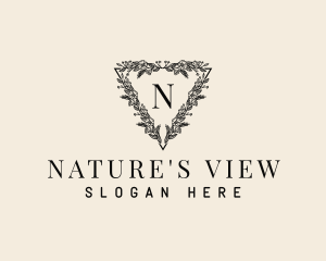 Natural Floral Wreath logo design