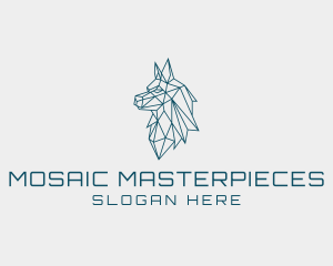 Mosaic Wolf Head logo design