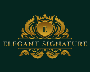 Elegant Crown Shield logo design