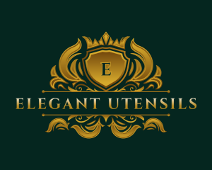 Elegant Crown Shield logo design