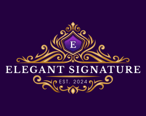 Crown Elegant Ornament logo design