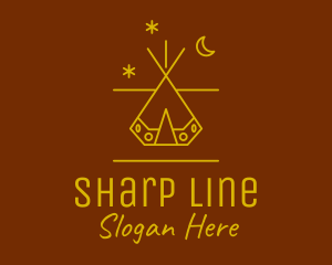 Camping Tent Line Art logo design