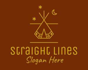 Camping Tent Line Art logo design