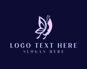 Feminine Butterfly Woman logo