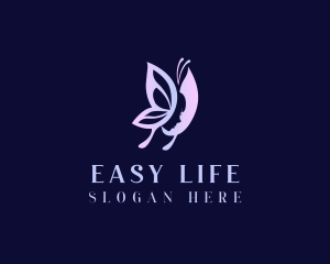 Feminine Butterfly Woman logo design