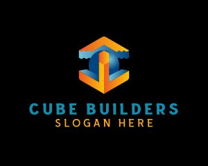 3D Gaming Sphere Cube logo design