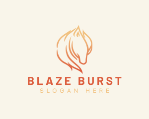 Fire Horse Animal logo design