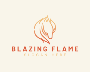 Fire Horse Animal logo design