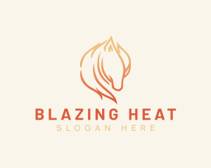 Fire Horse Animal logo design