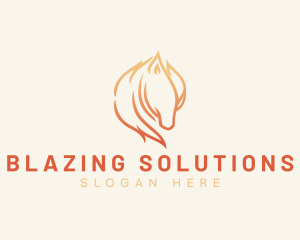 Fire Horse Animal logo design