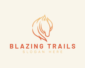 Fire Horse Animal logo design