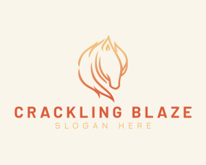 Fire Horse Animal logo design