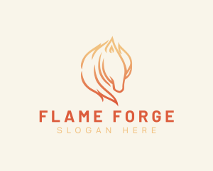 Fire Horse Animal logo design