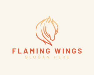 Fire Horse Animal logo design