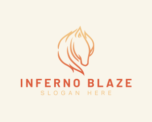 Fire Horse Animal logo design